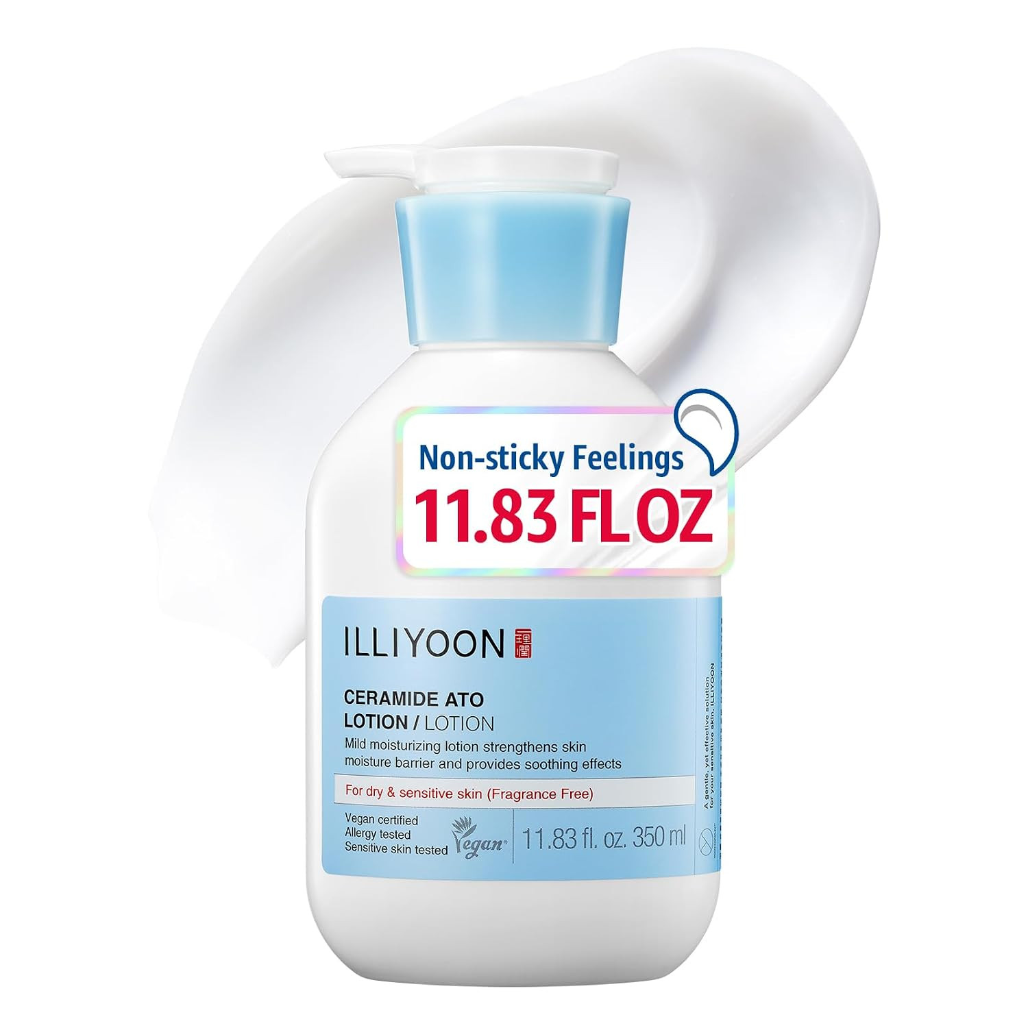 Illiyoon Ceramide Ato Lotion | Lightweight Moisturizer for Dry & Sensitive Skin, Barrier Repair for Face & Body, Mild for Babies, Vegan Certified, Korean Skin Care, 11.83 fl.oz. | Amazon (US)