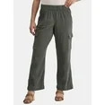 Time and Tru Women's Cotton Double Cloth Cargo Pants, Sizes XS-XXXL | Walmart (US)