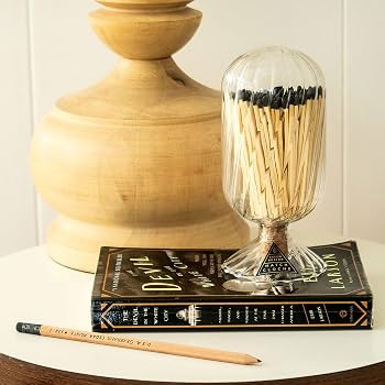 Skeem Helix Match Cloche with Striker - Includes 120 4 Inch Matches (Black-Tipped Matches) - Perf... | Amazon (US)
