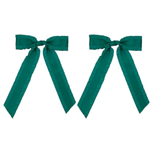 2Pcs Green Hair Bows for Girls, Dark Green Bows for Girls Hair Bow Clips Green Hair Ribbon Bow, Green Hair Clips Thin Hair Bows Small Hair Clips for Women Green Hair Accessories St Patrick'S Day Gifts | Amazon (US)