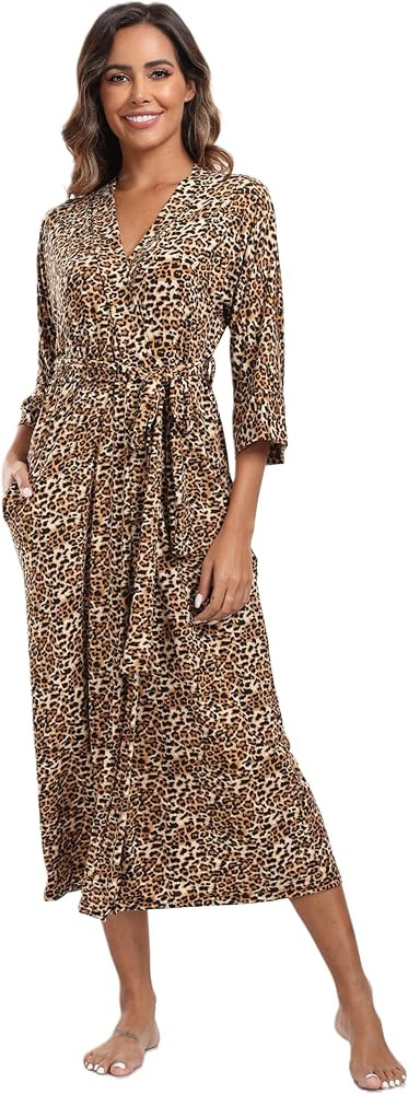 Women's Soft Robes Long Bath Robes Full Length Kimonos Sleepwear Dressing Gown,Solid Color | Amazon (US)