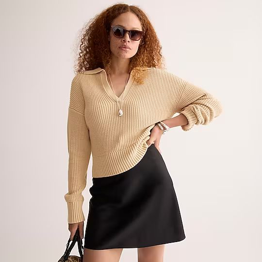 Collared cotton beach sweater | J.Crew US