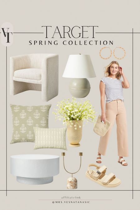 Target home and fashion spring collection! Loving all of these pieces for spring, light and airy! 

@target @targetstyle #targetstyle #targethome #target #home #homedecor accent chair, throw pillow, coffee table decor, lamp, pants, sandals, date night outfit, travel outfit, spring outfit, earrings, modern home, 

#LTKsalealert #LTKmidsize #LTKhome