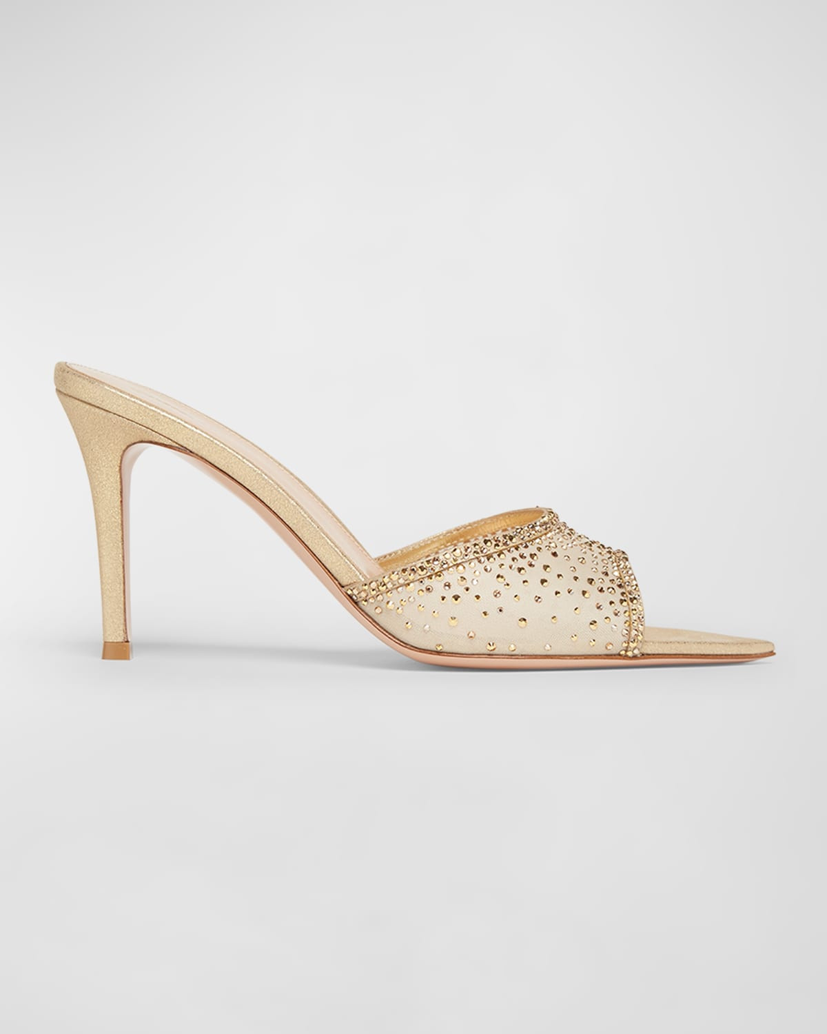 Crystal Mesh Stiletto Mule Sandals | Neiman Marcus