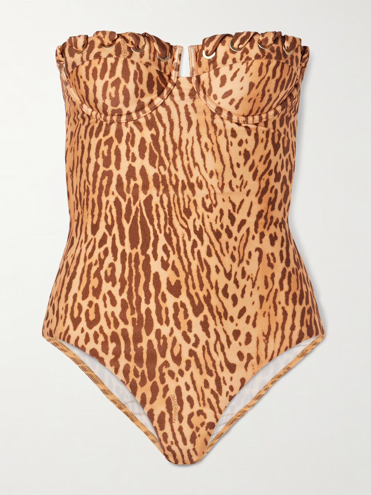 Zimmermann - Cascadian Whipstitched Leopard-print Underwired Swimsuit - Brown | NET-A-PORTER (US)