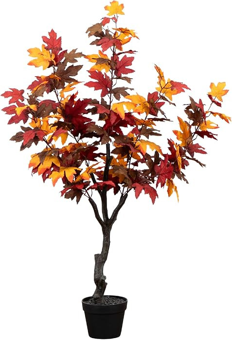 Nearly Natural 52in. Autumn Smoky Maple Artificial Fall Tree | Amazon (US)