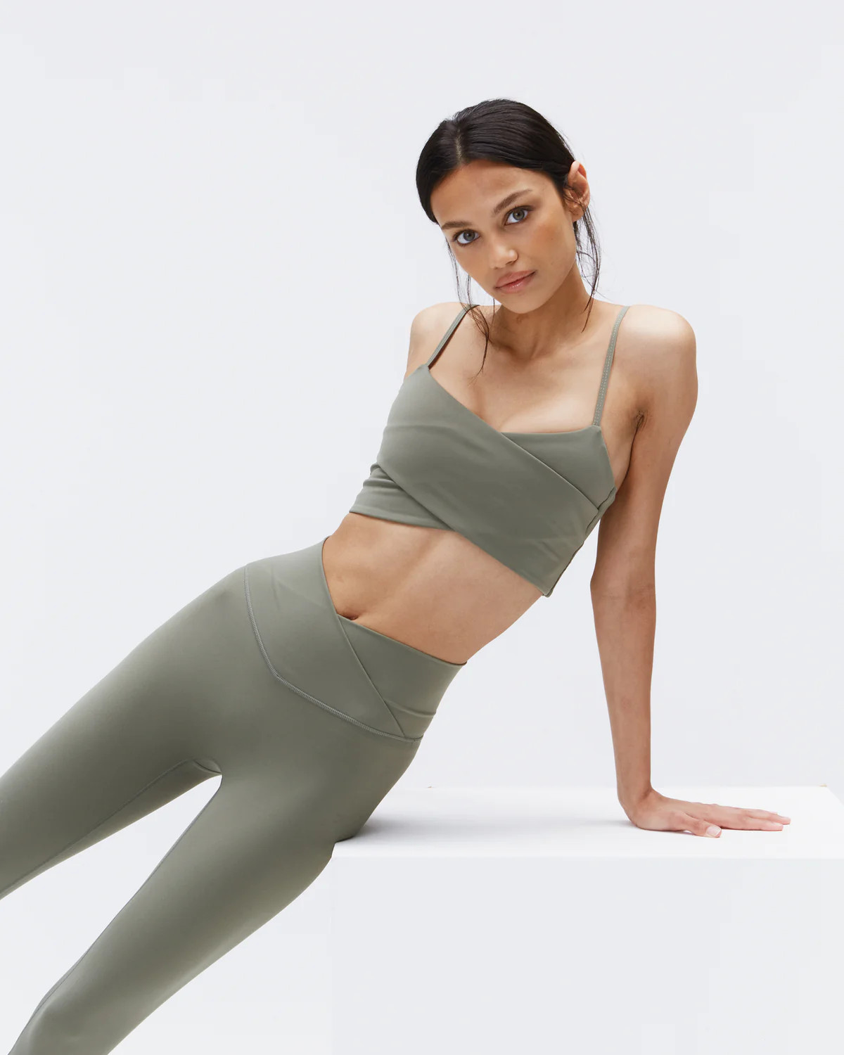Ultimate Wrap Over Leggings - Olive Green | Adanola UK