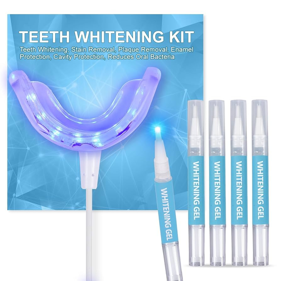 Riatanxi LED Teeth Whitening Kit: Blue Light Teeth Whitener with Bleaching Gel - Effectively Remo... | Amazon (UK)