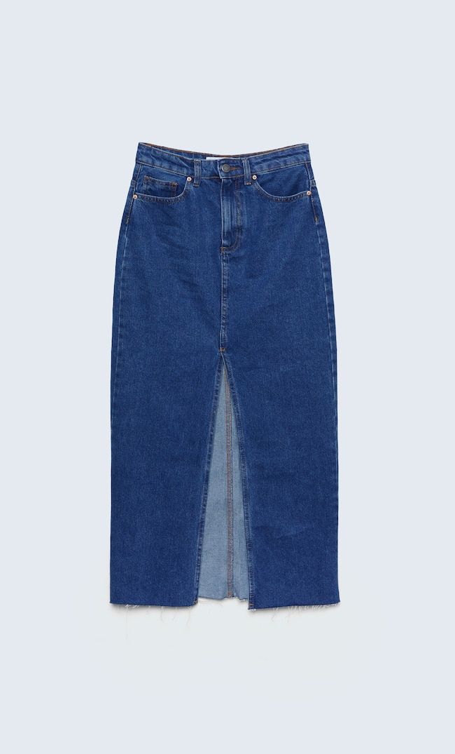 Long denim skirt | Stradivarius (UK)