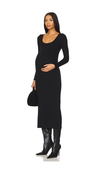 The Long Sleeve Rib Dress in Black | Revolve Clothing (Global)