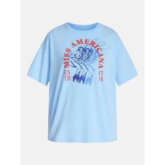 Miss Americana Women's Graphic Cotton Tee with Short Sleeves from Way to Celebrate, Sizes XXS-XXL | Walmart (US)