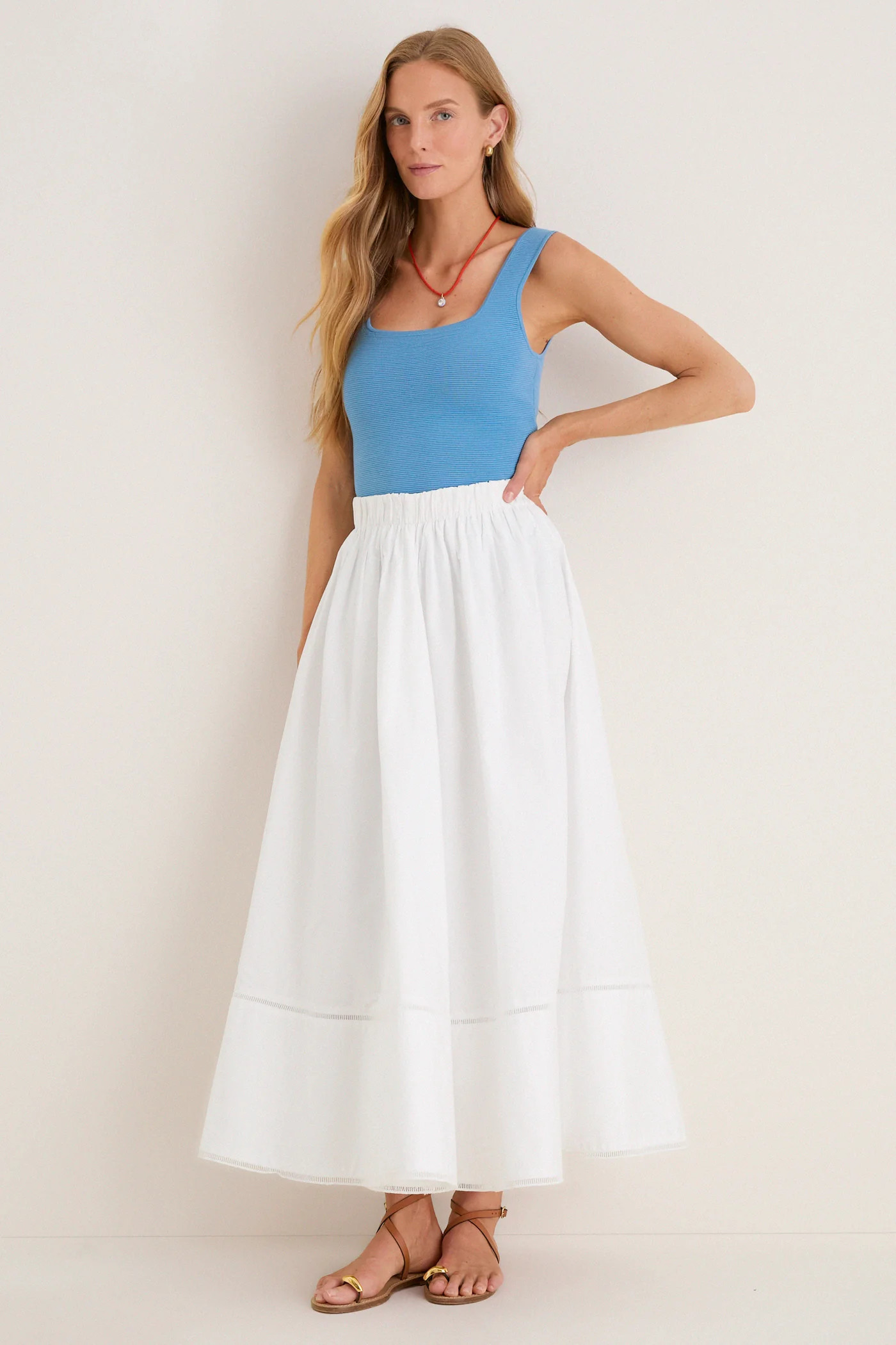 White Cotton Poplin Nicole Circle Skirt | Tuckernuck (US)
