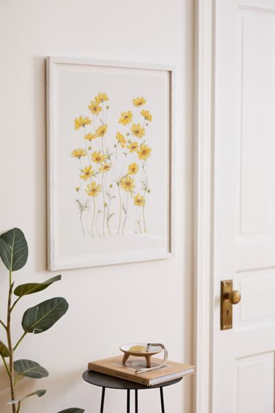 Jessica Hanselmann Yellow Cosmos Flowers Art Print | Urban Outfitters (US and RoW)