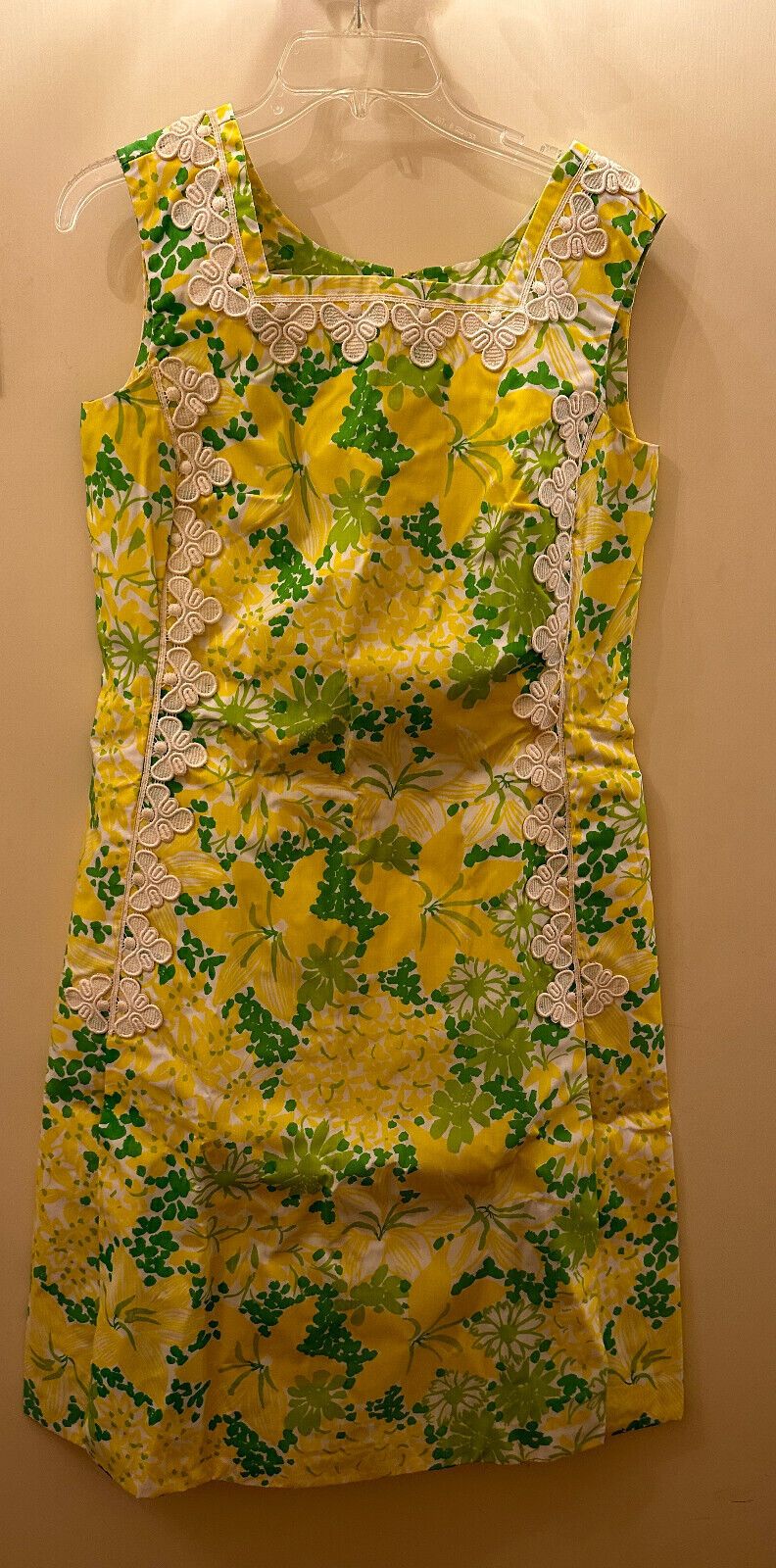 Lilly Pulitzer Crochet Lace Floral Yellow Dress, Vintage (Circa 1960s) Size 14   | eBay | eBay US