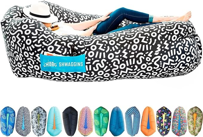 Chillbo Inflatable Couch – Unique Designs - No-Pump Setup, Ripstop Polyester, Stability Pegs, F... | Amazon (US)