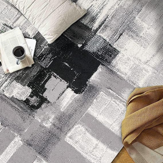 Rugshop Modern Blue Waves Abstract Area Rug 5' x 7' - Stain Resistant, Perfect for High Traffic A... | Amazon (US)