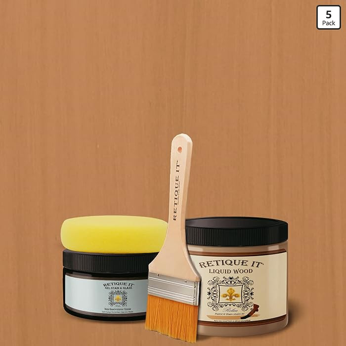 Water-Based Gel Stains by Retique It (Liquid Wood Kit, 60 Pecan) | Amazon (US)