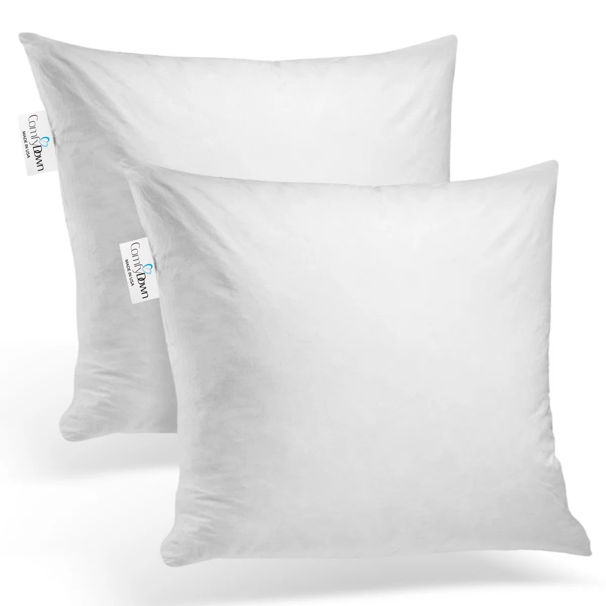 Decorative Down Feathers Fill Square Pillow Insert (Set of 2) | Wayfair North America