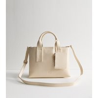 Cream Grained Faux Leather Tote Bag and Coin Purse Set New Look | New Look (UK)