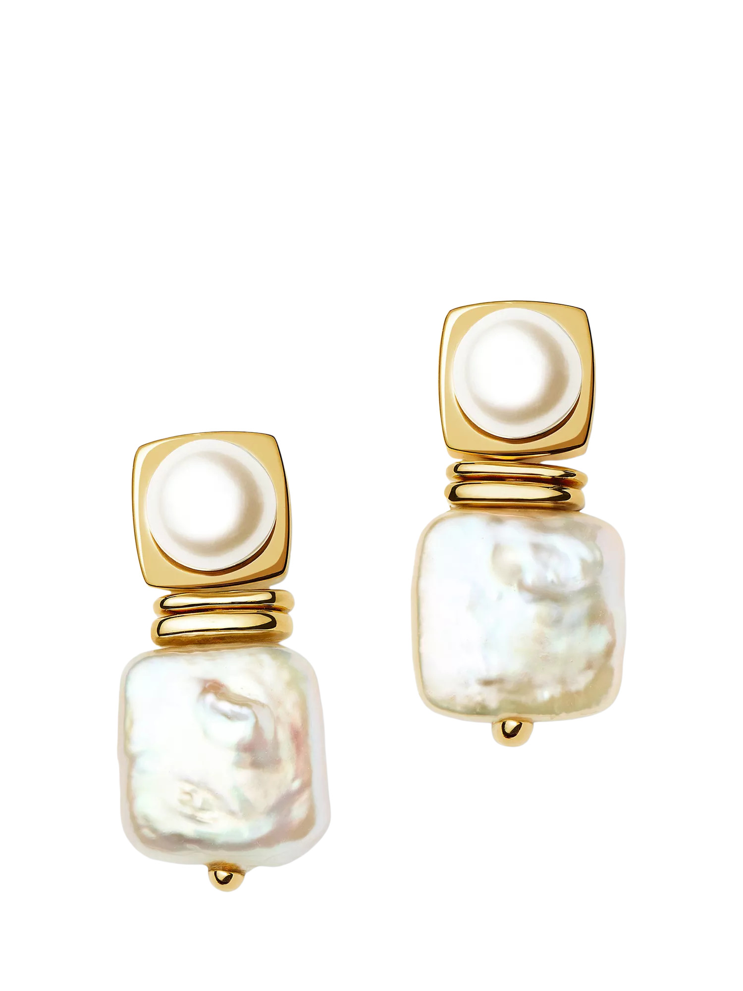 Missoma Square Pearl Statement Earrings | John Lewis (UK)