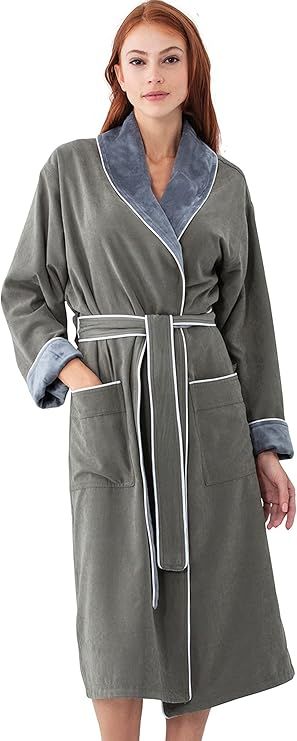 Women's Plush Lined Microfiber Robe - Luxury Hotel Robe, Knee Length, Warm Bathrobe - Quality Spa... | Amazon (US)