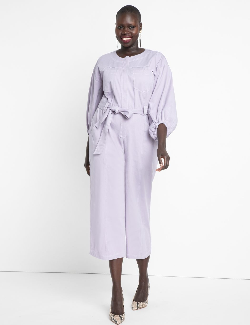 Puff Sleeve Jumpsuit | Women's Plus Size Dresses | ELOQUII | Eloquii