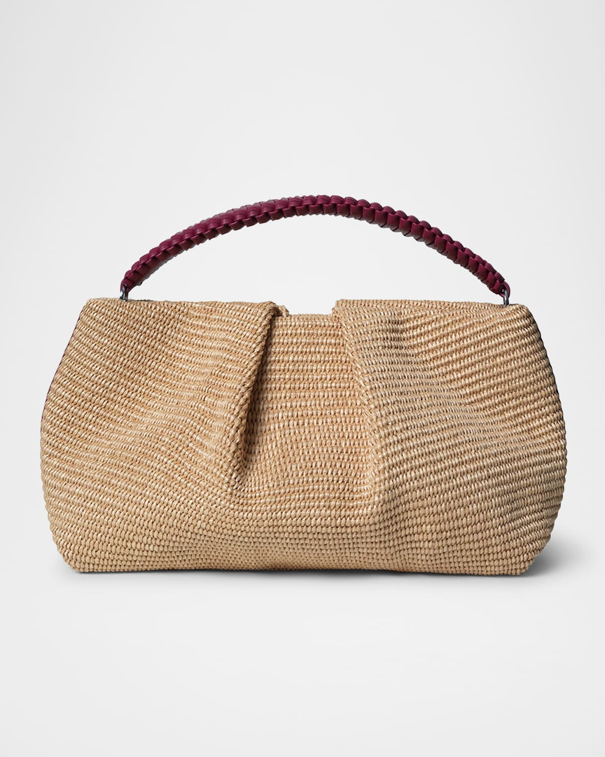 Maxi Pleated Woven Clutch Bag | Neiman Marcus