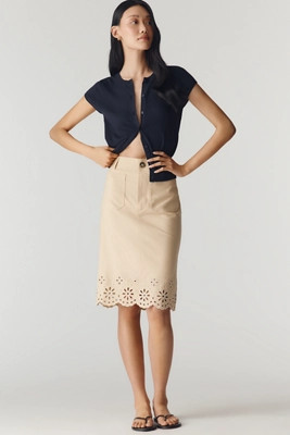 The Colette Eyelet Midi Skirt | Anthropologie (US)