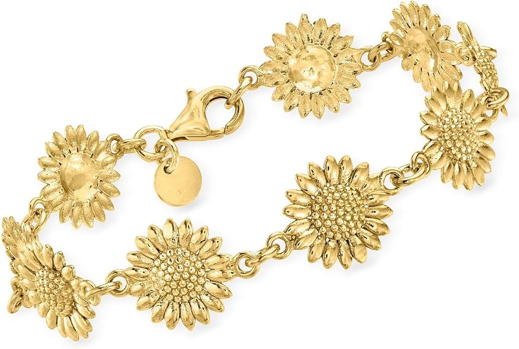 Ross-Simons Italian 18kt Gold Over Sterling Sunflower Bracelet | Amazon (US)