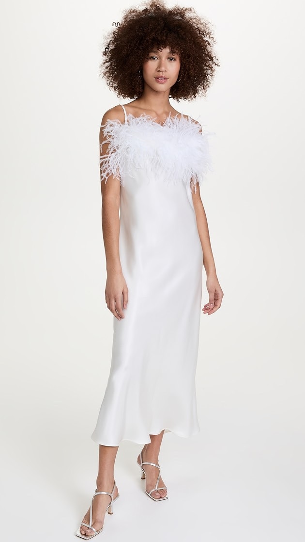 Sleeper Boheme Slip Dress with Feathers | SHOPBOP | Shopbop