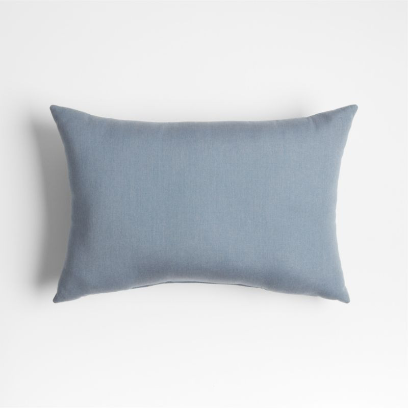Sunbrella 20"x13" Haze Blue Outdoor Lumbar Throw Pillow + Reviews | Crate & Barrel | Crate & Barrel