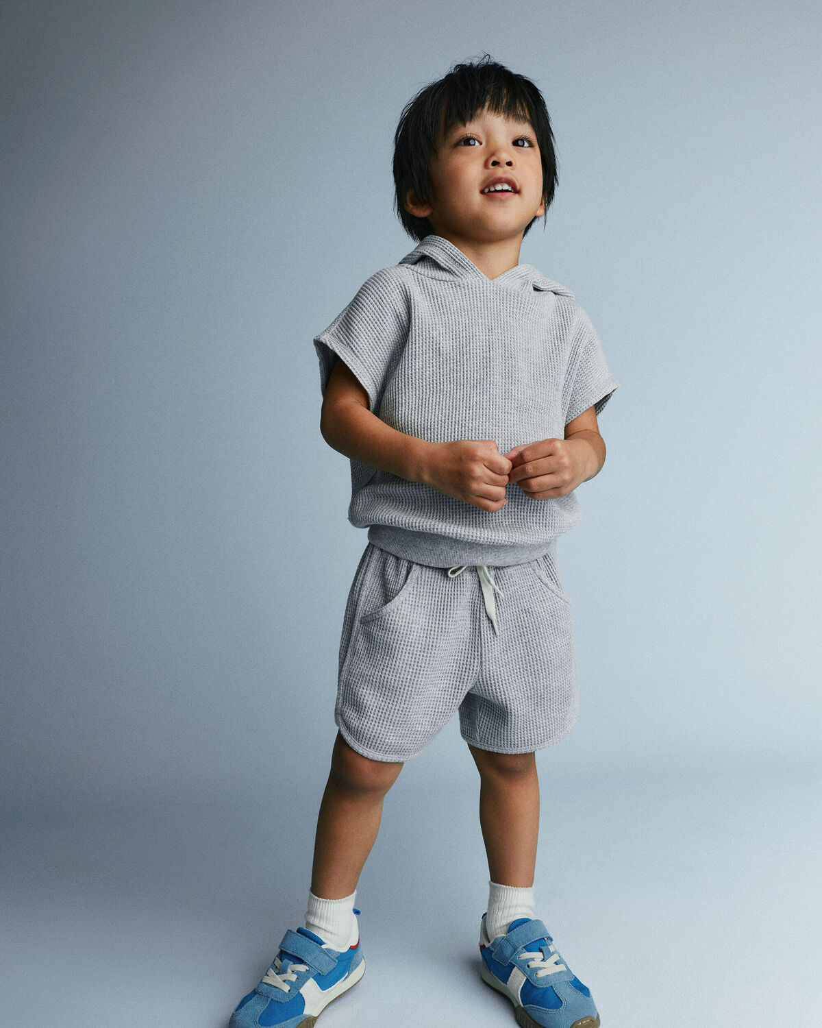 Toddler Waffle Knit Elastic-Waist Hooded Top - Heather Grey | Carter's Inc