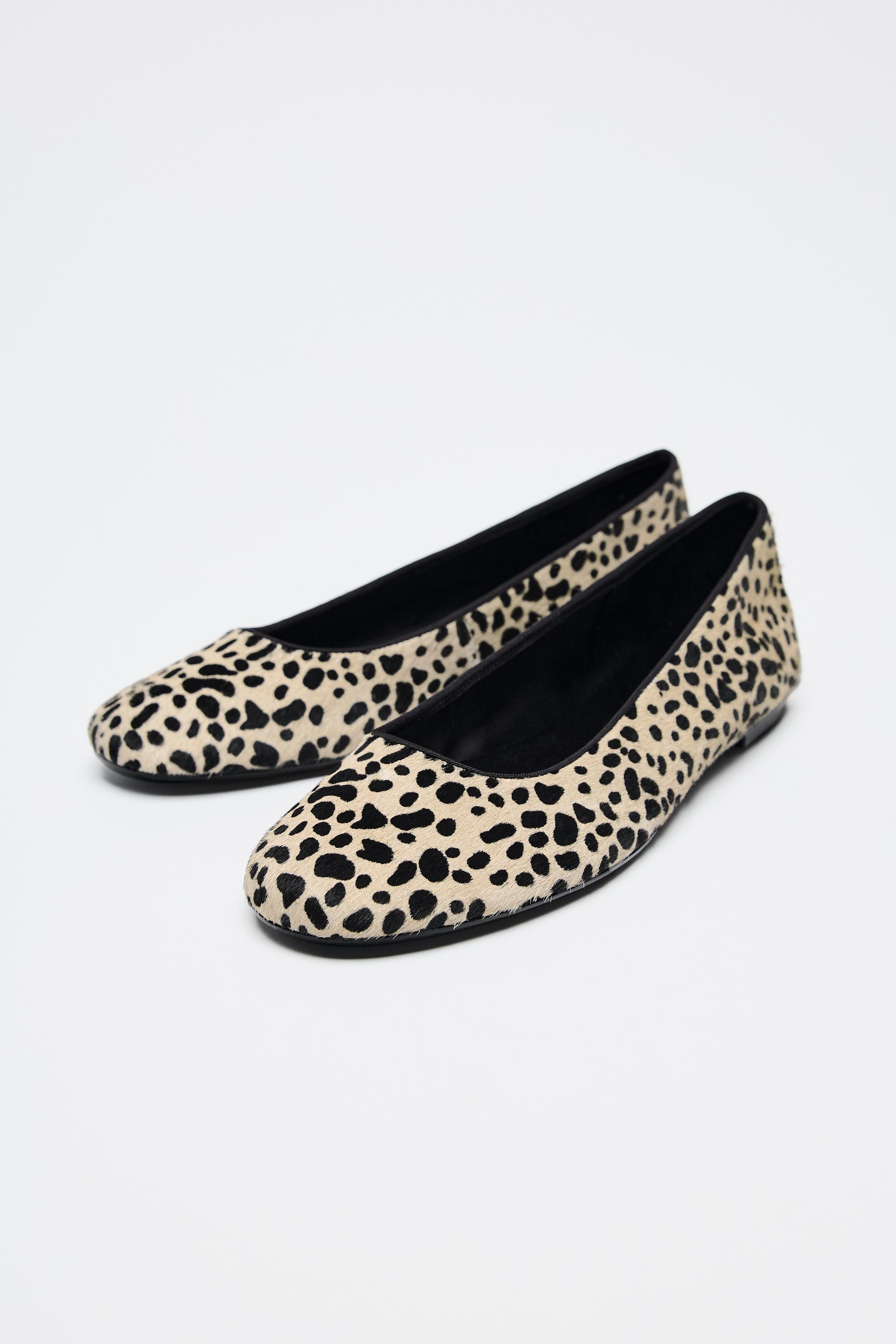 ANIMAL PRINT FAUX FUR BALLERINAS | Zara US