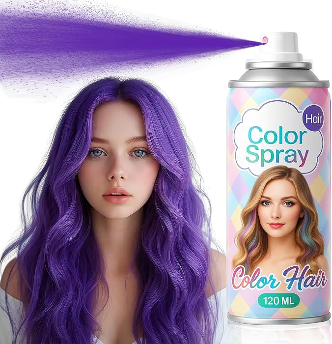 Purple Temporary Hair Color Spray for Women Men & kids, 1-Day Washable Hair Spray, Fun Bright Sha... | Amazon (US)