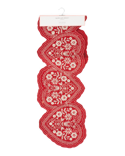 Wool Blend Embroidered Hearts Table Runner | Kitchen & Dining Room | Marshalls | Marshalls
