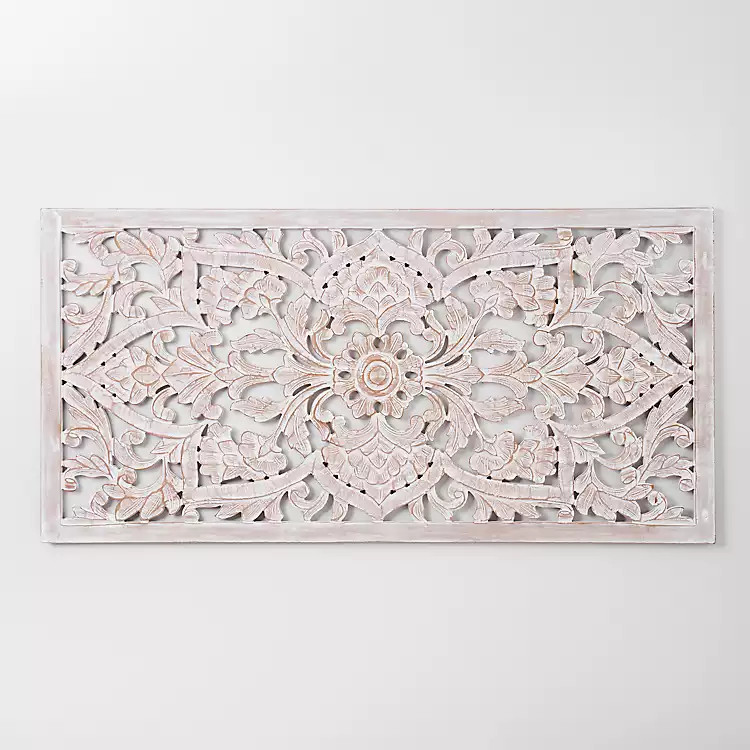 Natural Cream Ornate Carved Panel Wall Plaque | Kirkland's Home