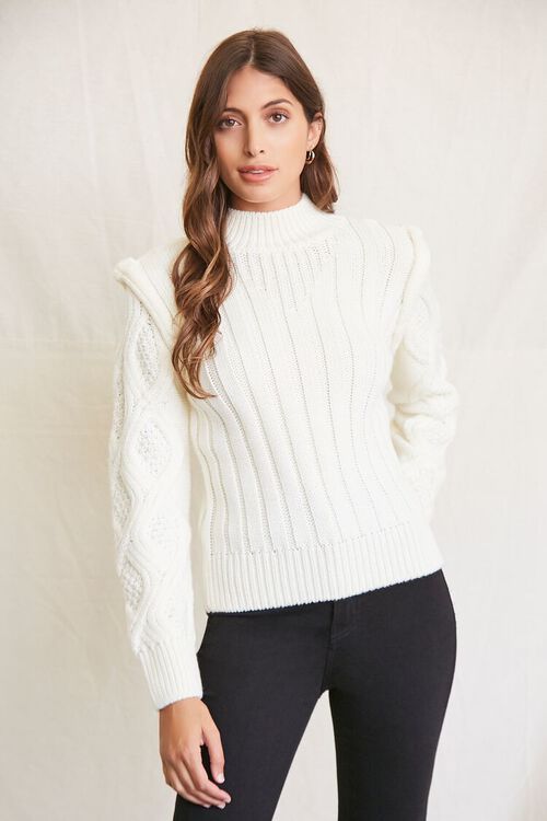 Mock Neck Cable Knit Sweater | Forever 21 (US)