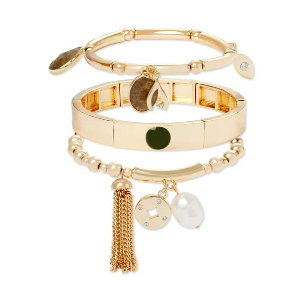 C. Wonder Layered Charm Bracelets, Set of 3 - Walmart.com | Walmart (US)