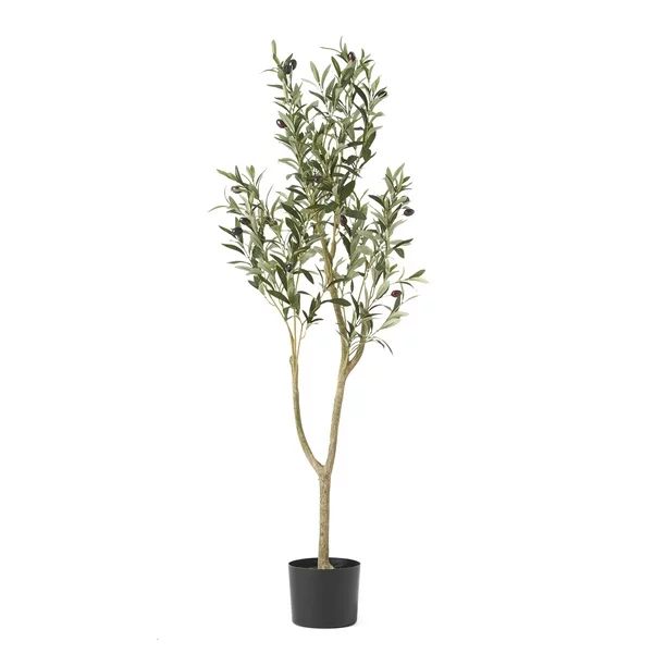Atoka 4' x 1.5' Artificial Olive Tree, Green | Walmart (US)