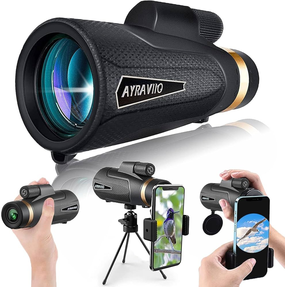 12×60 Monocular Telescope with Smartphone Holder & Upgraded Tripod, High Powered SMC & BAK4 Scop... | Amazon (US)