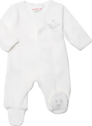 Little Duckling Embroidered Velour Footie | Nordstrom