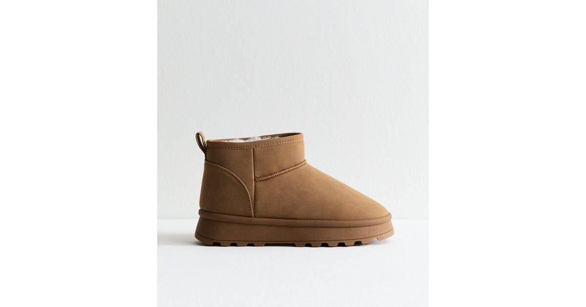 Tan Faux Suede Lined Ankle Boots | New Look | New Look (UK)