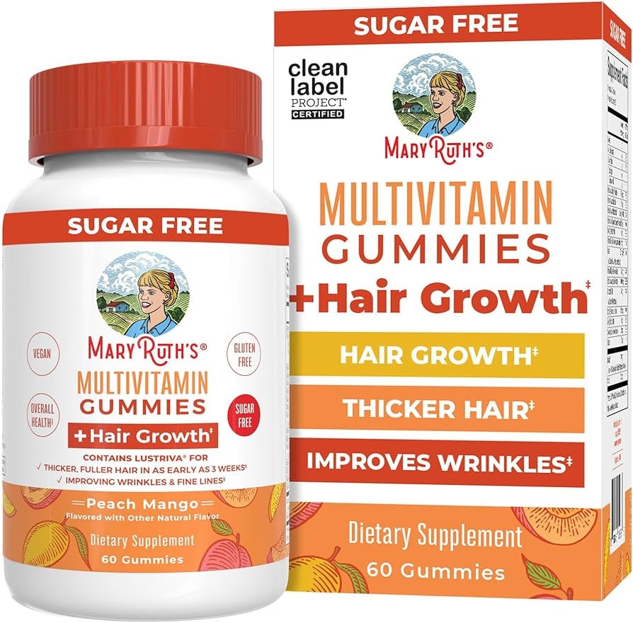 MaryRuth's Multivitamin + Hair Growth Gummies | with Lustriva® | Biotin 10000mcg | B Vitamins | ... | Amazon (US)