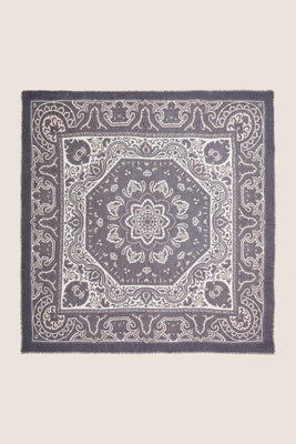 Navy Bandana Silk Cashmere Blend Large Scarf | Tuckernuck (US)