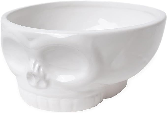 KwirkWorks Skull Shaped Bowl for snacks, pet food dish, cereal, water, ramen, ice cream | Amazon (US)