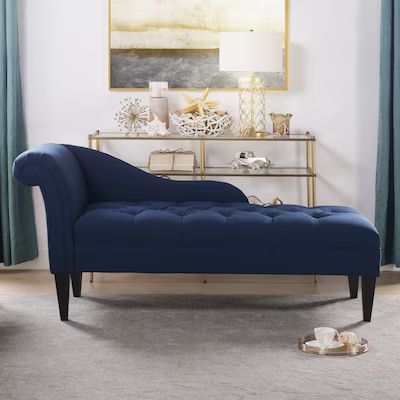 Jennifer Taylor Home Jennifer Taylor Home Harrison Tufted Roll Arm Chaise Lounge, Midnight Blue Y... | Lowe's