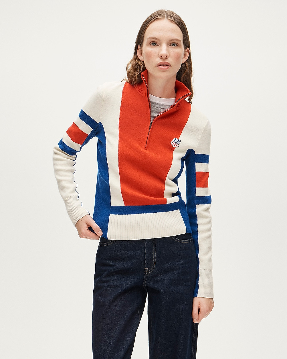 3.7(3 REVIEWS)U.S. Ski & Snowboard by J.Crew graphic quarter-zip sweater in vintage woolShop all ... | J. Crew US