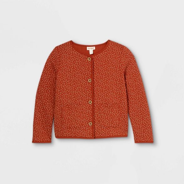 Girls' Polka Dots Quilted Long Sleeve Jacket - Cat & Jack™ Orange | Target