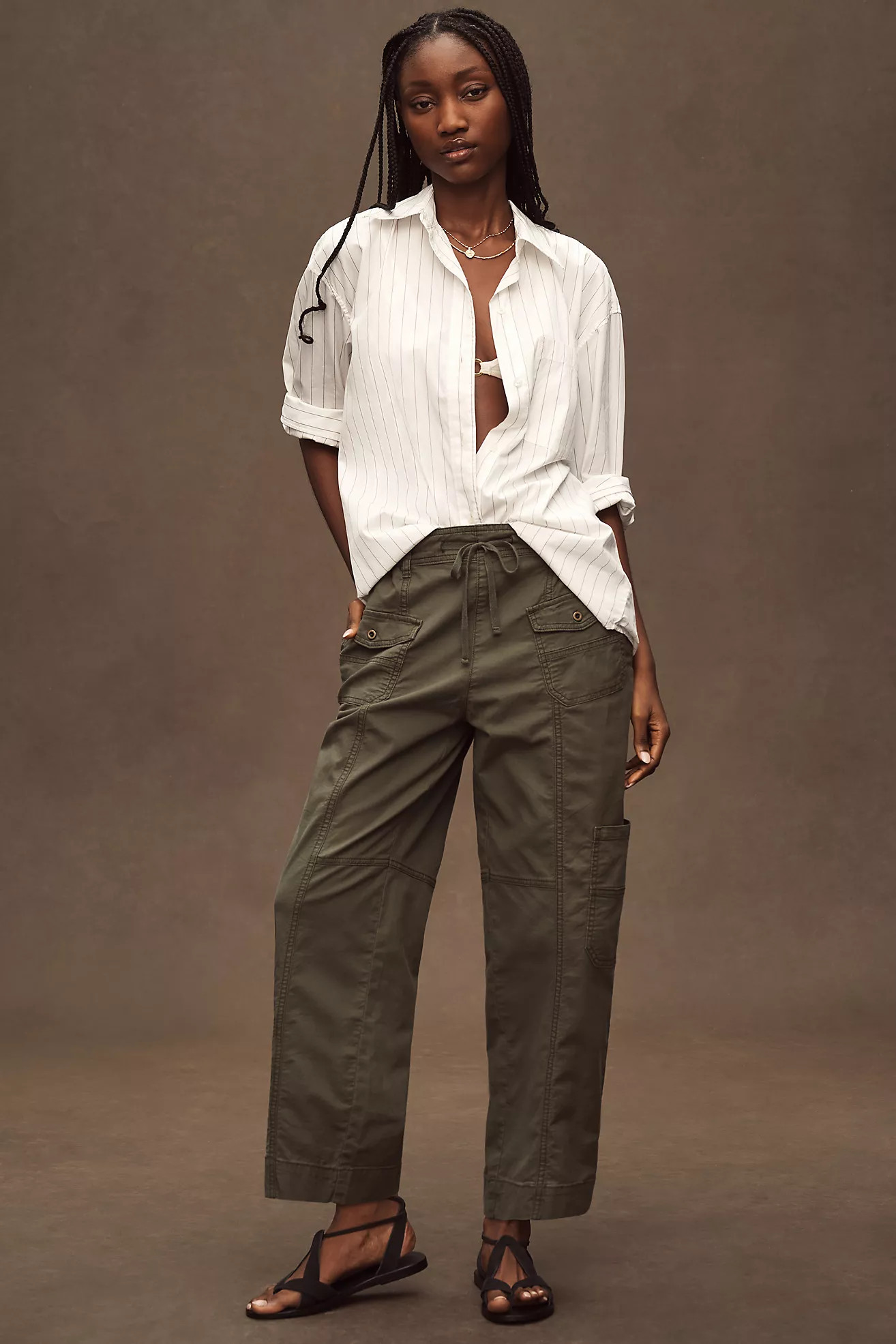 Pilcro Utility Drawstring Pocket Pants | Anthropologie (US)