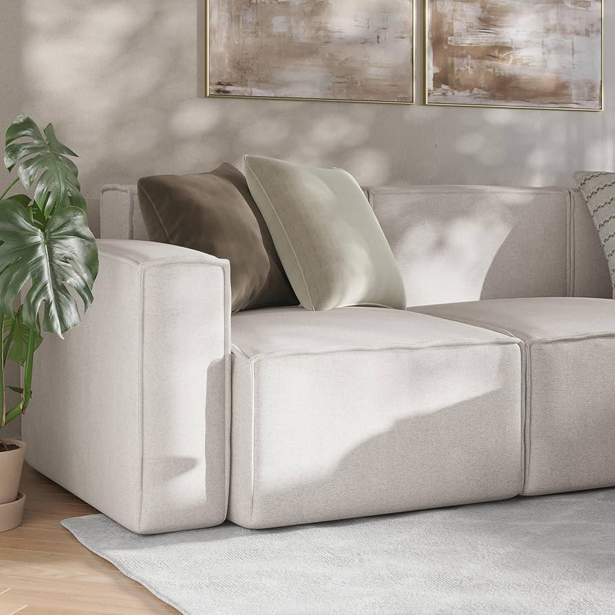 Flash Furniture Bridgetown Luxury Modular Sectional Sofa, Left Side with Arm Rest, Set of 1, Crea... | Amazon (US)